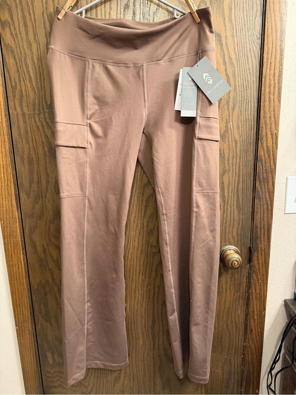 Free Country Dusty Mauve Boot Flare Cargo Leggings